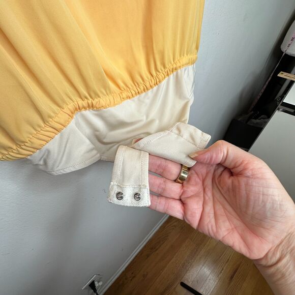 L'Academie Revolve Marigold Yellow Off Shoulder Ruffle Spaghetti Bodysuit Large - Picture 6 of 14